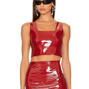 Commando Red Fitted Crop Tank Top